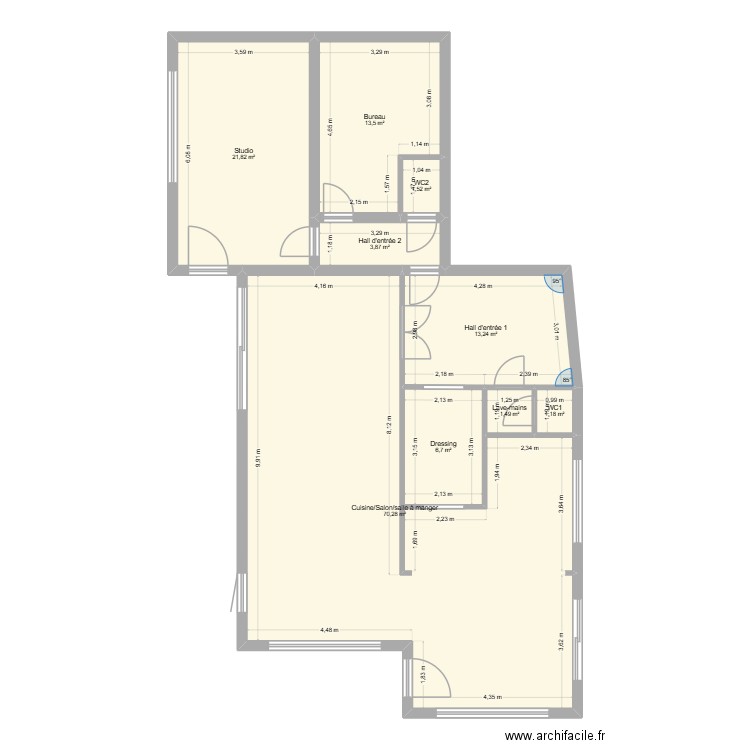 Tournai Rez-de-Chaussée. Plan de 9 pièces et 134 m2