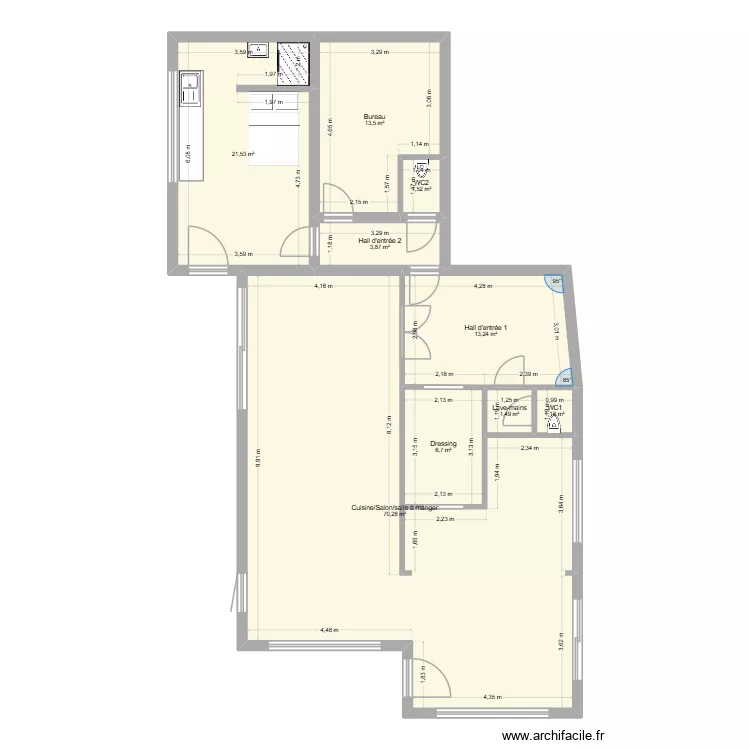 Tournai Rez-de-Chauss&eacute;e. Plan de 9  et 133 m²