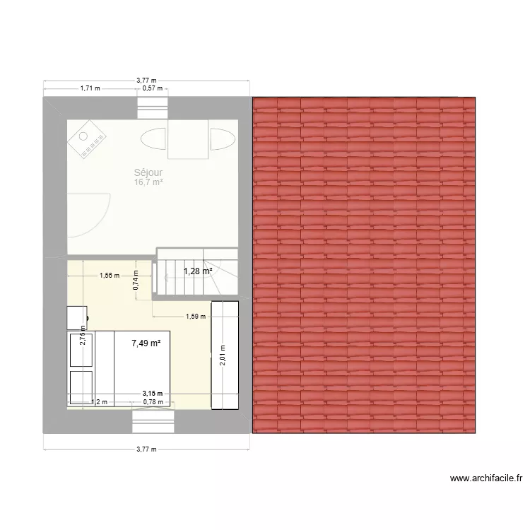 Maison du Theil &eacute;tage. Plan de 