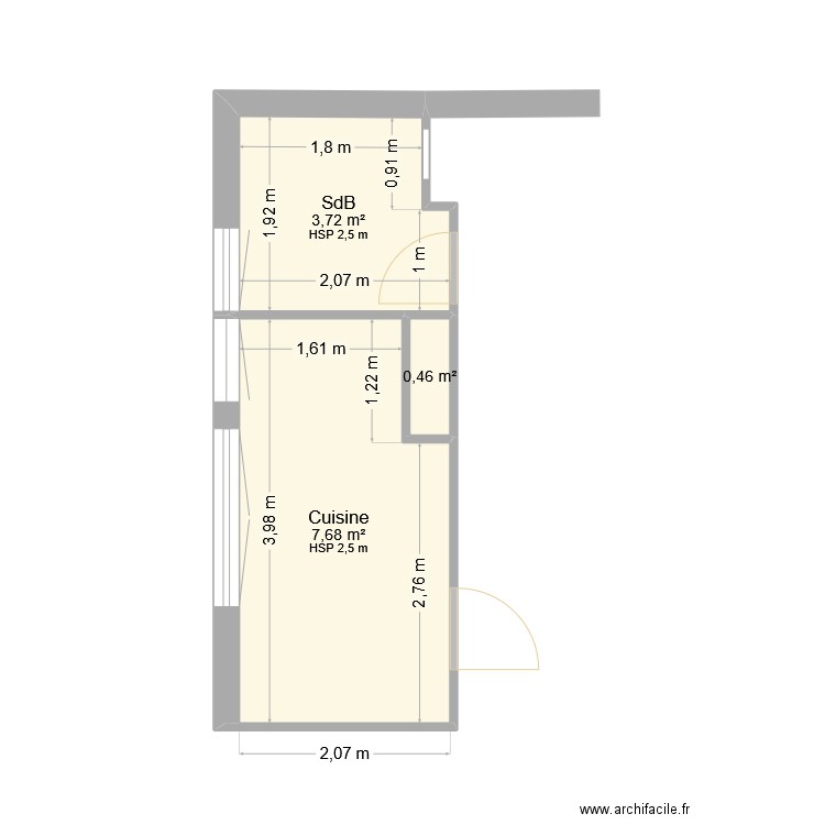 BatiAction Paul Gauguin. Plan de 3 pièces et 12 m2