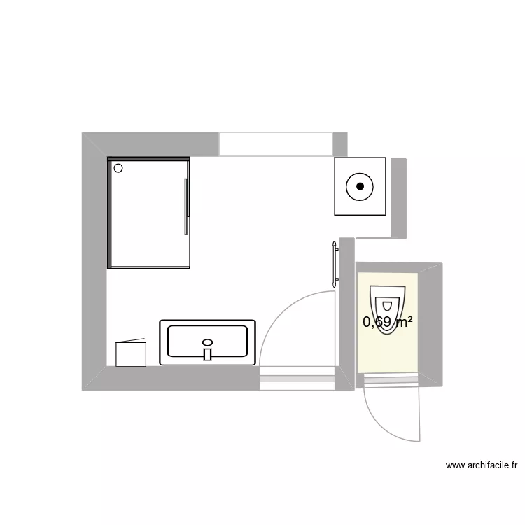 SDB. Plan de 1 et 1 m² SDB. Plan de 1 et 1 m²