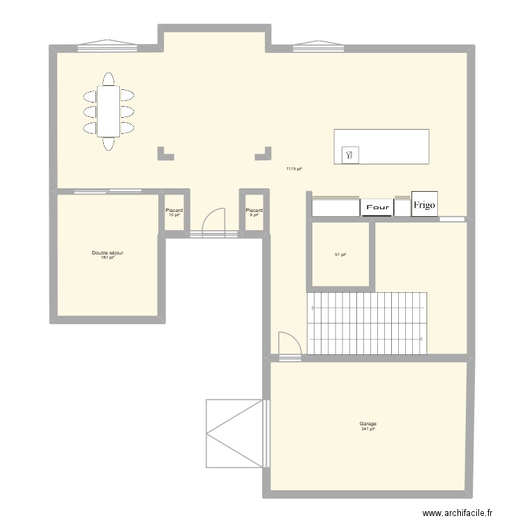 Maison 2e étage V2. Plan de 6 pièces et 163 m2