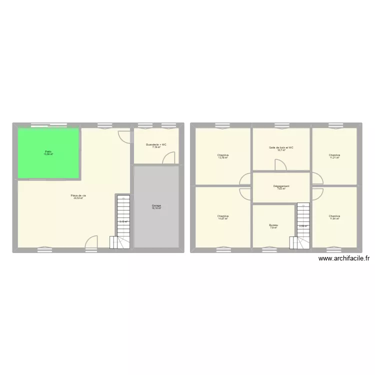 PIerre euvezin terrain. Plan de 13  et 161 m²