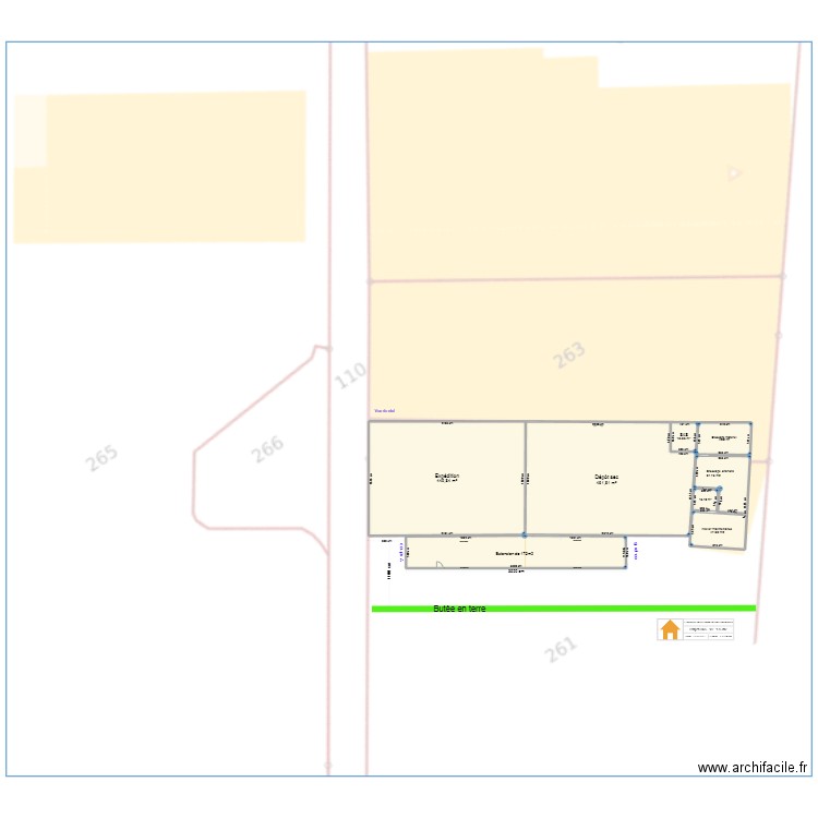 Dépôt_Réorganisation. Plan de 7 pièces et 1272 m2