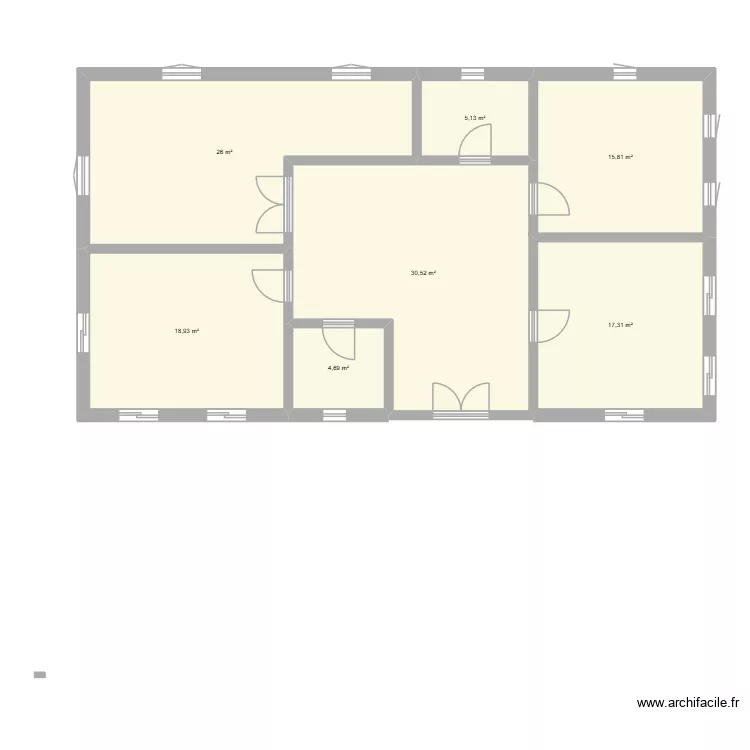 Moi. Plan de 7  et 118 m²