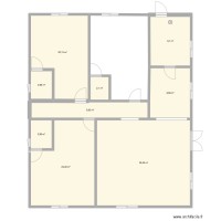 plan de 3 chambres salon