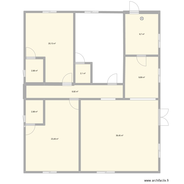 plan de 3 chambres salon. Plan de 9 pièces et 120 m2