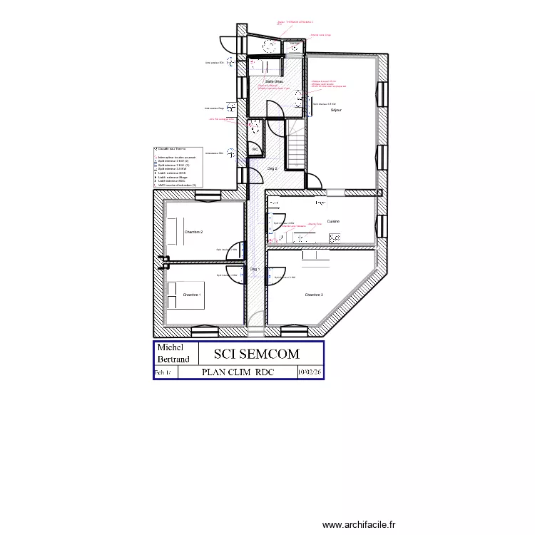 SCI SEMCOM Plom RDC. Plan de 12  et 101 m²