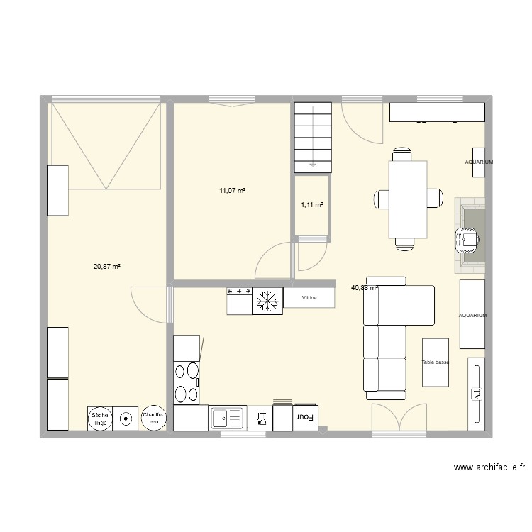 maison villeneuve. Plan de 4 pièces et 74 m2