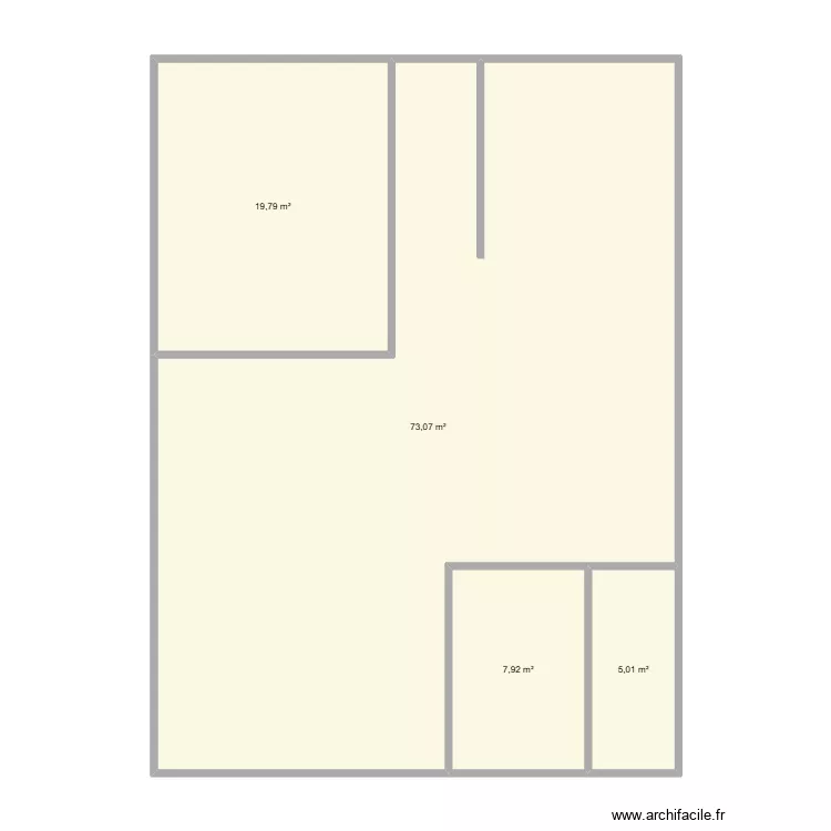 travail technique et U (G). Plan de 4 pièces et 106 m²