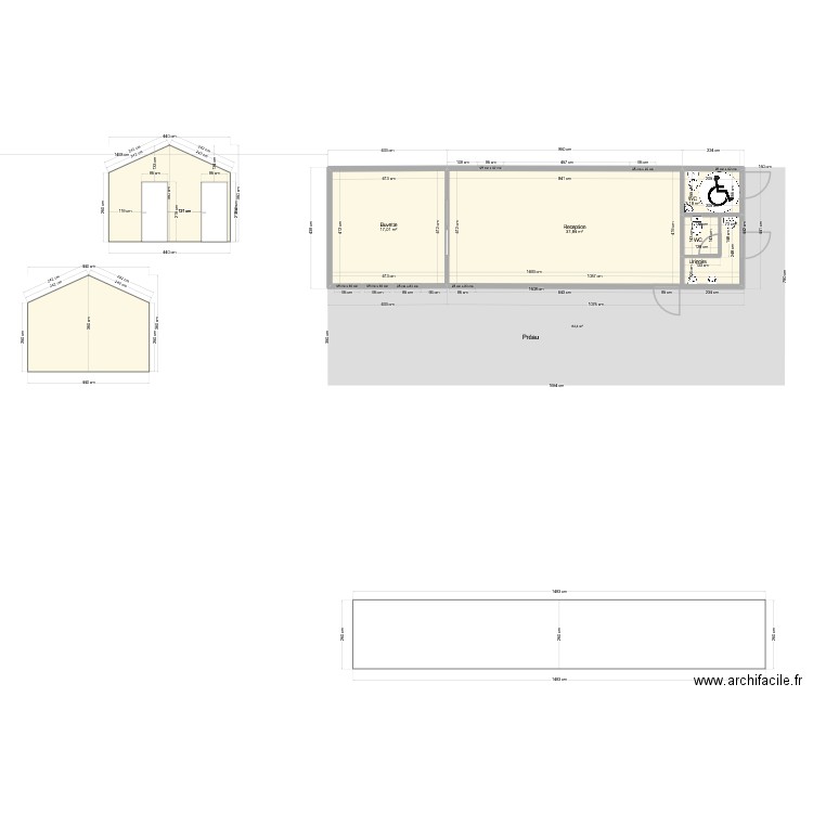 plan local05. Plan de 6 pièces et 129 m2