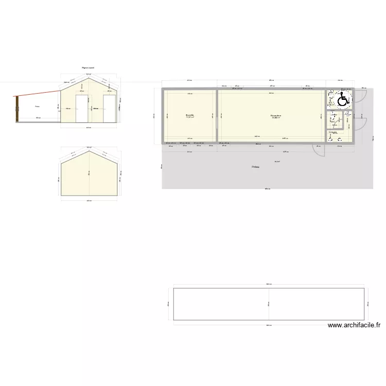 plan local05. Plan de 6 pièces et 129 m²
