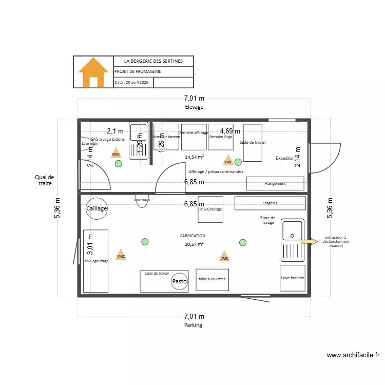 La Bergerie des Sertines V3. Plan de 2  et 35 m²