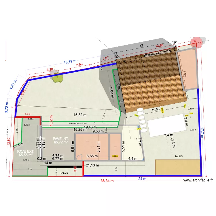 MASSE PROJET. Plan de 4 et 159 m² MASSE PROJET. Plan de 4 et 159 m²
