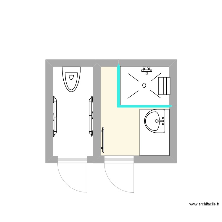 LEROY PROJET. Plan de 2 pièces et 2 m2