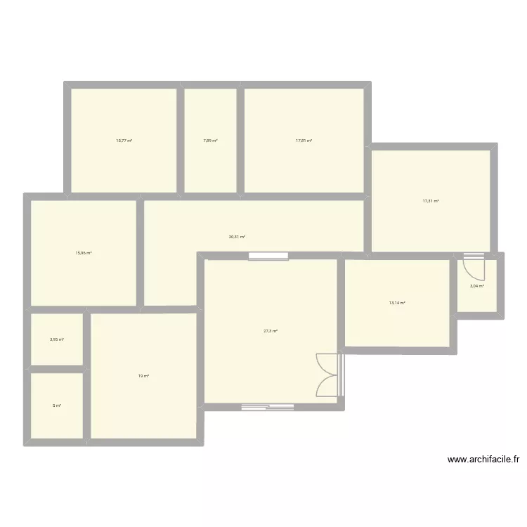 Plan 1. Plan de 12 Pièces et 166 m²
