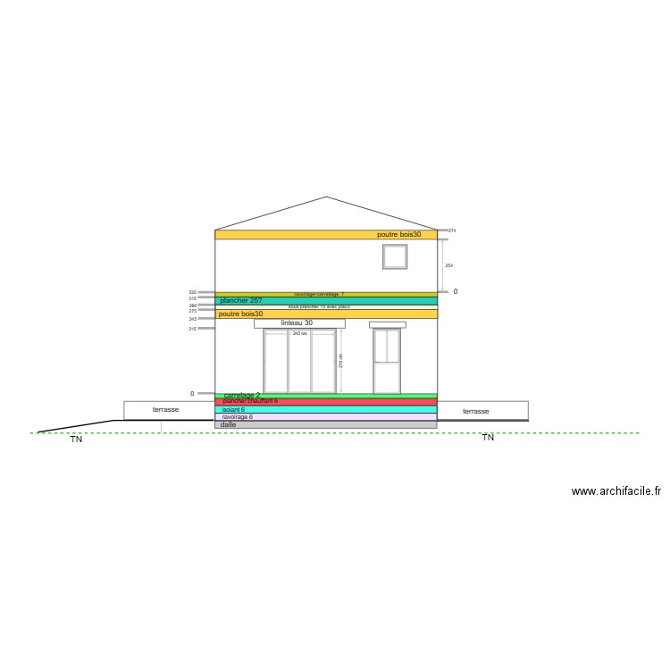 coupe cabanon. Plan de 0 pièce et 0 m2