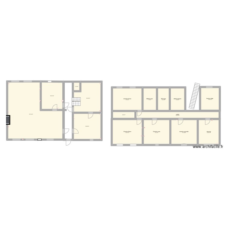 maison sardent. Plan de 16 pièces et 261 m2