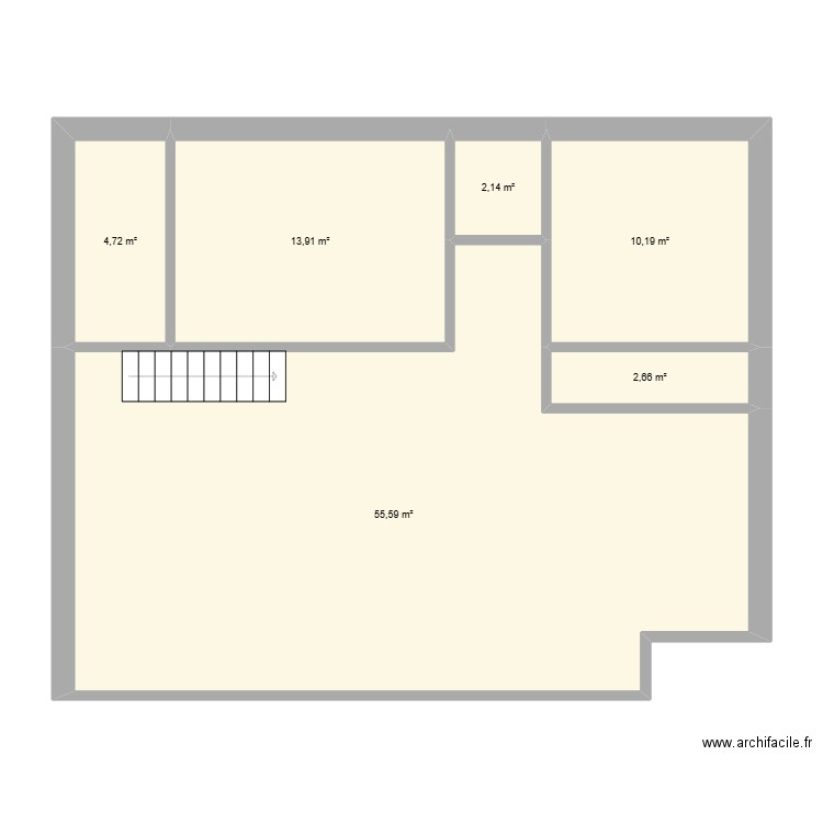 chalet poteau poutre. Plan de 6 pièces et 89 m2