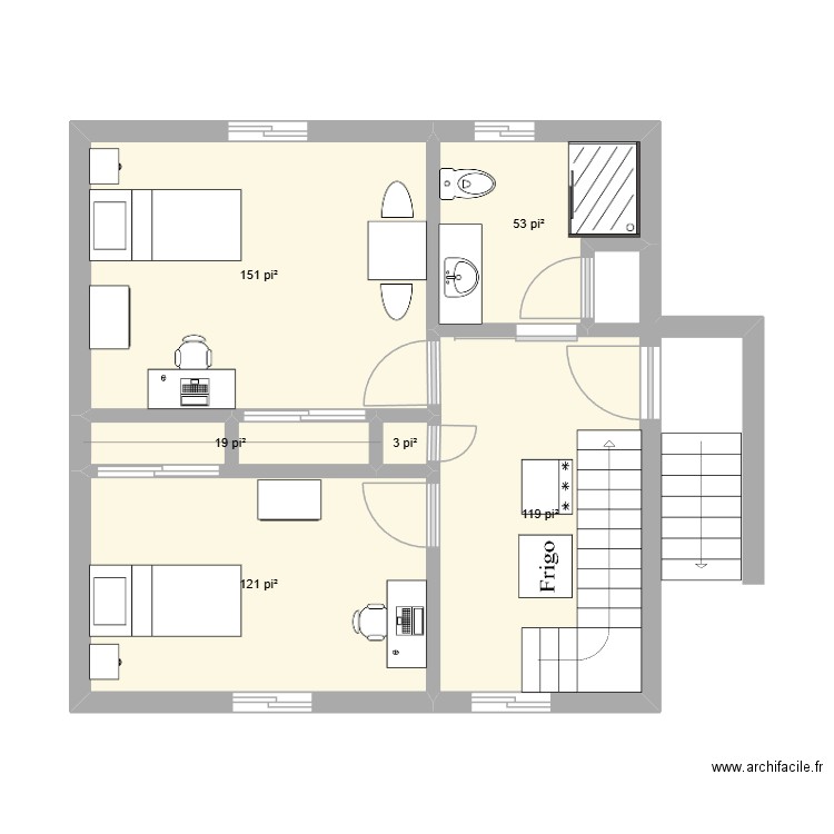 FG-38C. Plan de 6 pièces et 43 m2