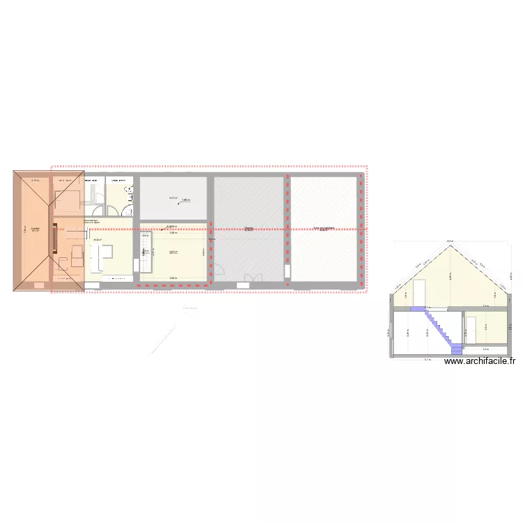 Pr&eacute;t&eacute;rit. Plan de 17  et 357 m²