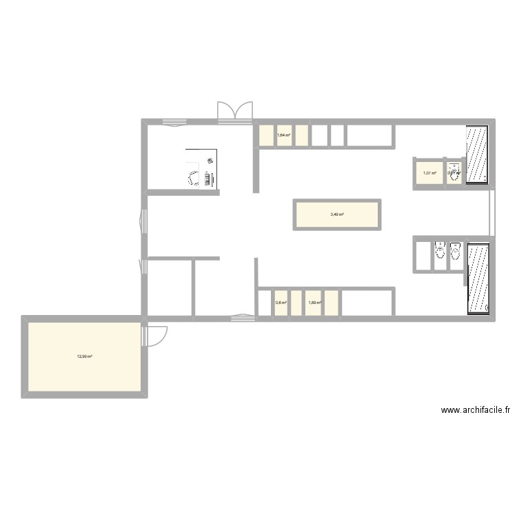 test donzy. Plan de 7 pièces et 22 m2