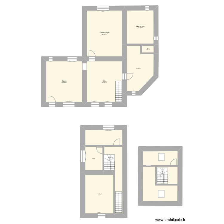 Chamteloup. Plan de 10 pièces et 173 m2