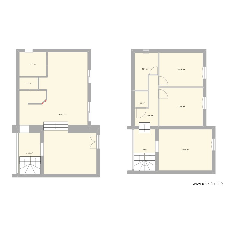 maison clm. Plan de 11 pièces et 108 m2
