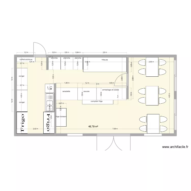 plan  nece 3. Plan de 1  et 49 m²