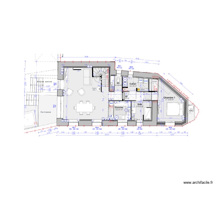 PRISE RDC. Plan de 0 pièce et 0 m2