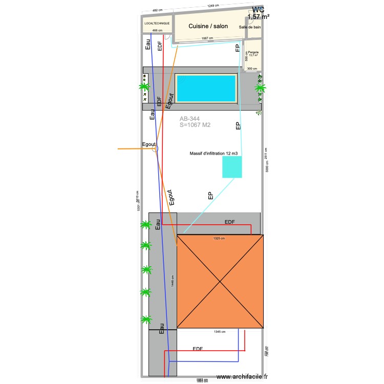 TERNAY pcmi2. Plan de 5 pièces et 253 m2