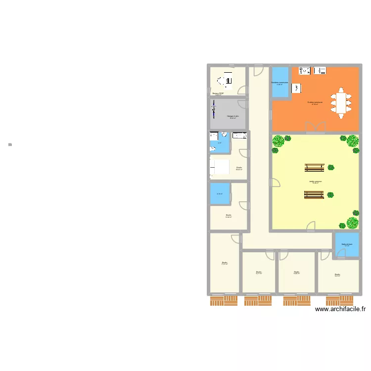 legrand. Plan de 14  et 296 m²