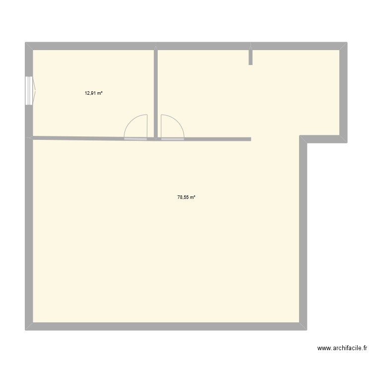VIRETTE. Plan de 2 pièces et 91 m2
