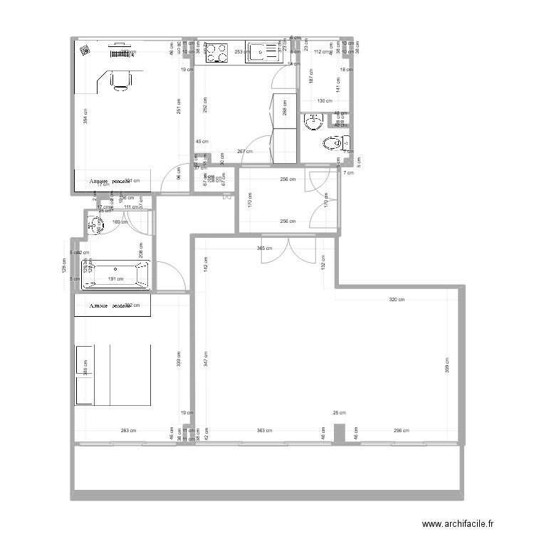 6ieme etage aux dimensions. Plan de 17 pièces et 76 m2
