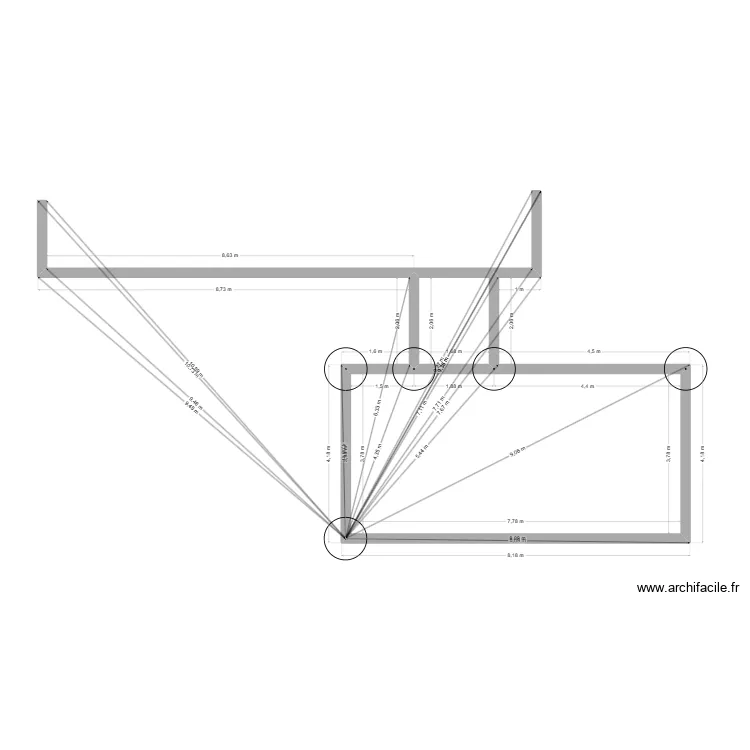 diago extension. Plan de 2  et 33 m²