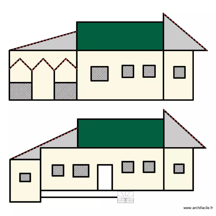 maison maman. Plan de 28  et 286 m²