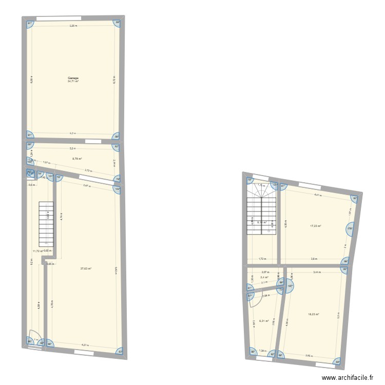 TIL MAR 64. Plan de 10 pièces et 145 m2