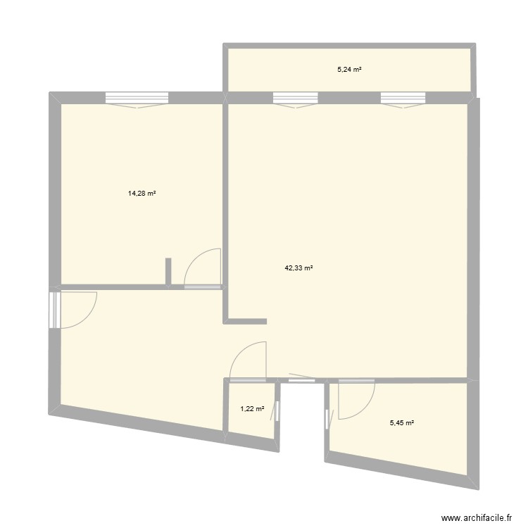 Lucie Cassard. Plan de 5 pièces et 69 m2