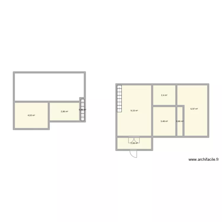 maison. Plan de 9 et 33 m² maison. Plan de 9 et 33 m²