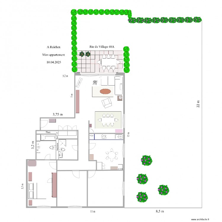 A-4 André appartement 48A 2025 . Plan de 1 pièce et 5 m2