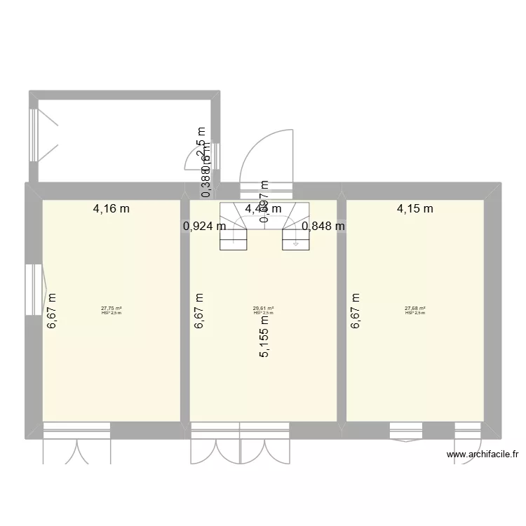 mariaux rdc. Plan de 3  et 85 m²