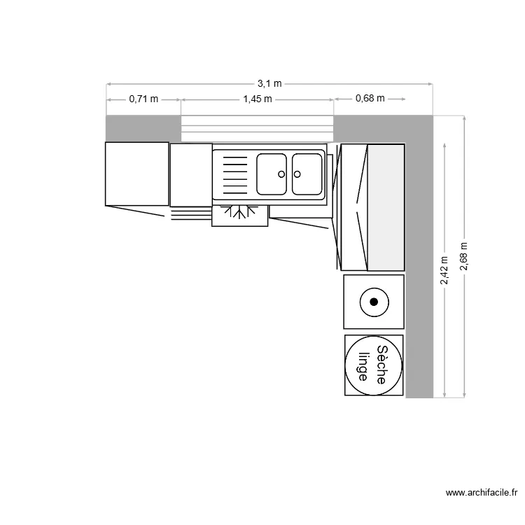 Buanderie La Tour. Plan de 
