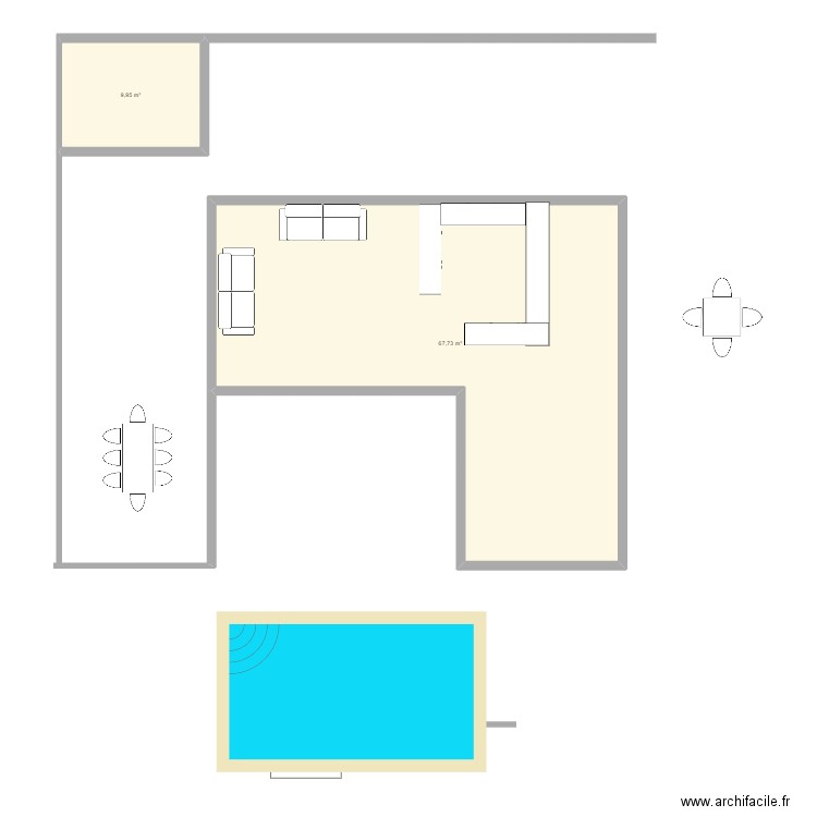 v haut 1. Plan de 2 pièces et 78 m2