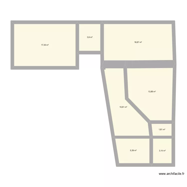 Saint Pierre Cabinet. Plan de 8  et 73 m²