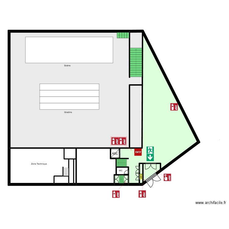 ZEF etage. Plan de 12 pièces et 280 m2