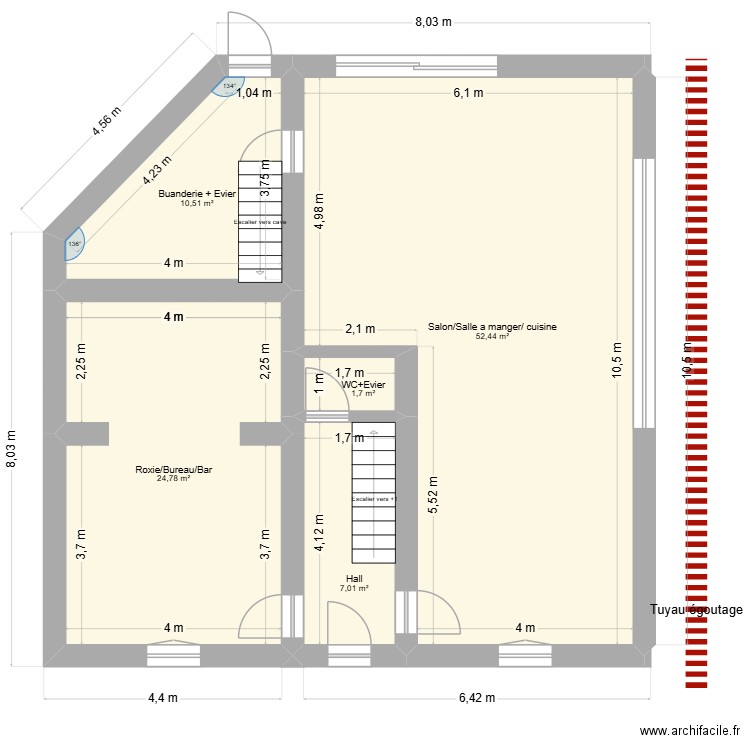 Maison après travaux, aproximatif. Plan de 12 pièces et 180 m2