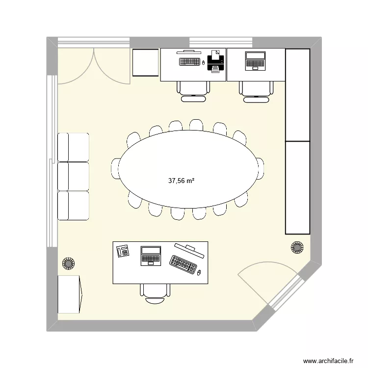 bureau cedric. Plan de 1  et 38 m²