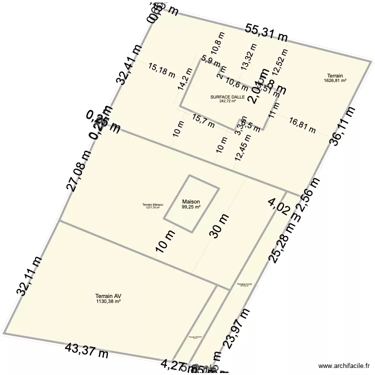 CADASTRE 3 IMPRESSION. Plan de 7  et 4997 m²