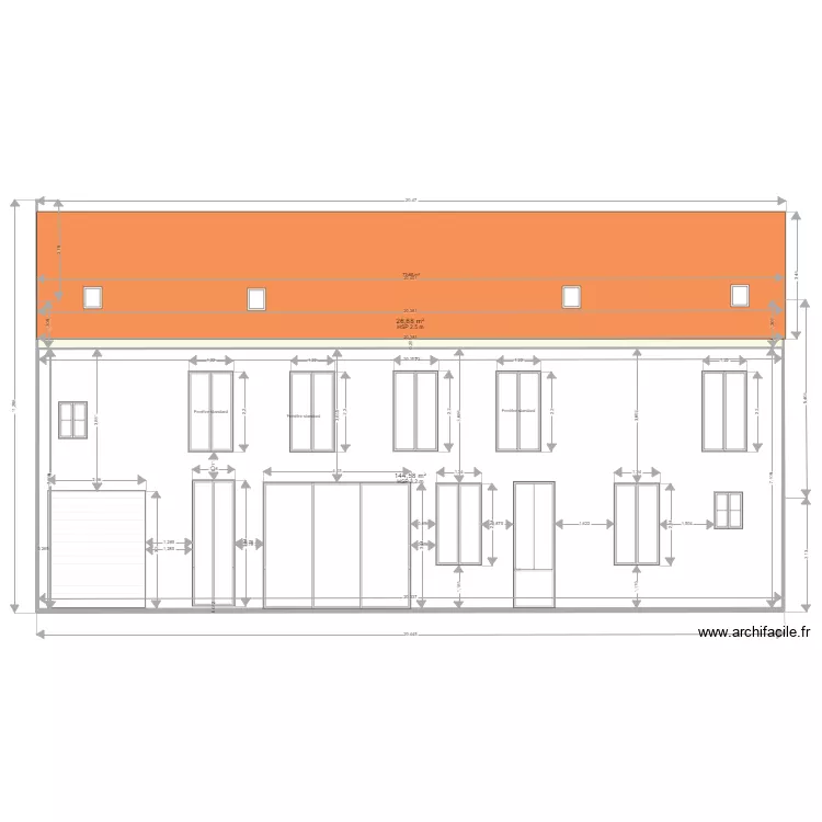 WIMILLE  fa&ccedil;ade ARRIERE1. Plan de 