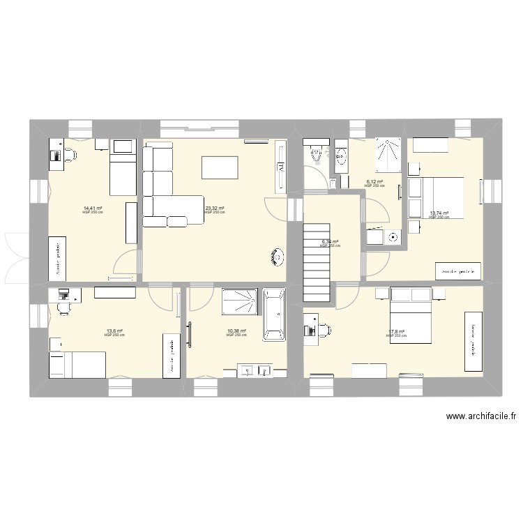 ferme BANSON phase 2 v 2025-01. Plan de 11 pièces et 216 m2